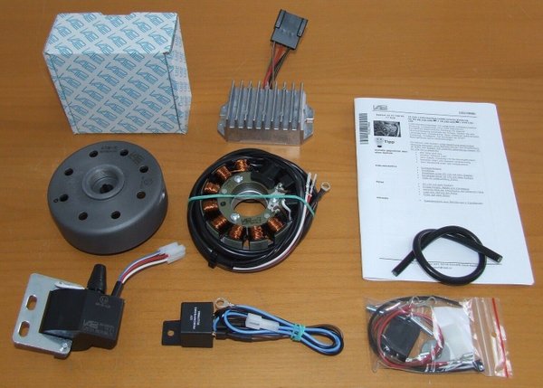 MZ TS 125 Vape / Powerdynamo Zündung + Lichtmaschine inkl. Akku, Glühlampen, Blinkgeber
